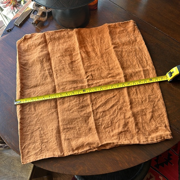 Cultiver Linen Euro Sham/ Pillowcase in gorgeous rich Cedar color. Envelope back - Picture 10 of 16